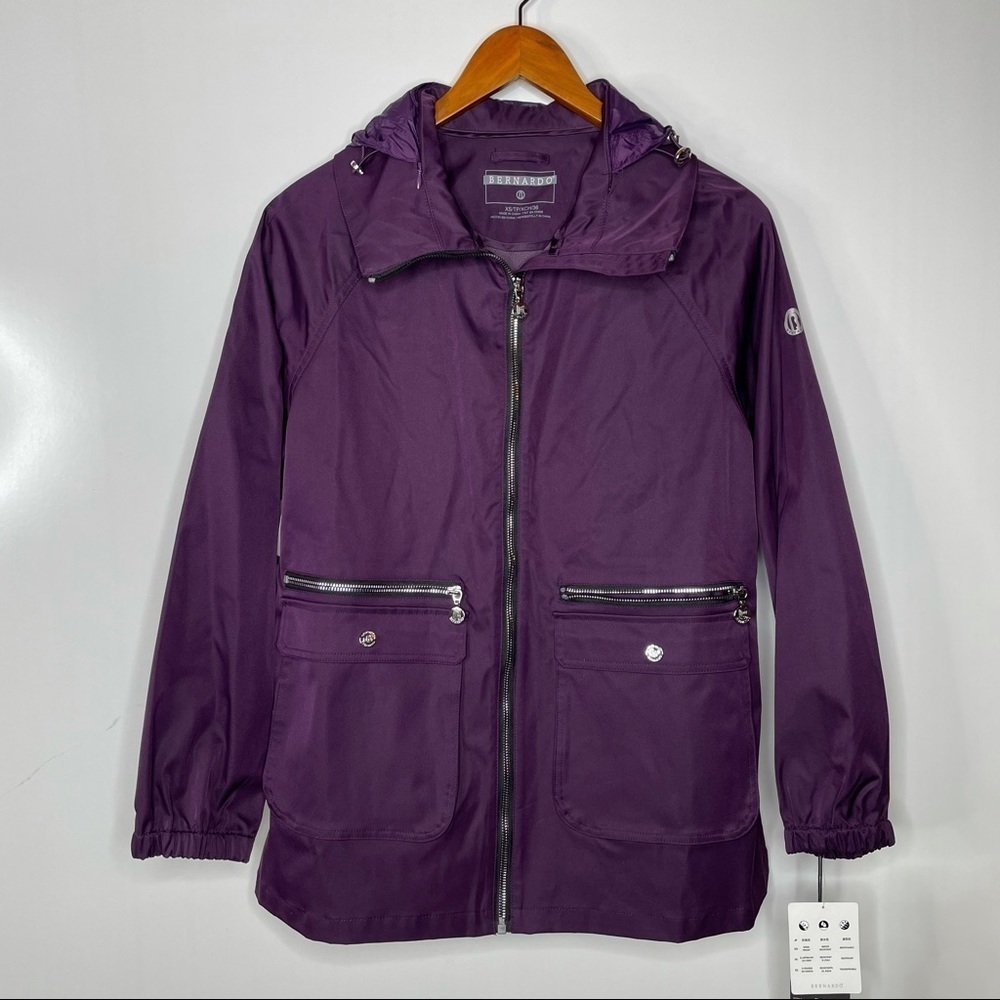 Bernardo NWT Lightweight Jacket with Hood Fall Night‎ Xsmall